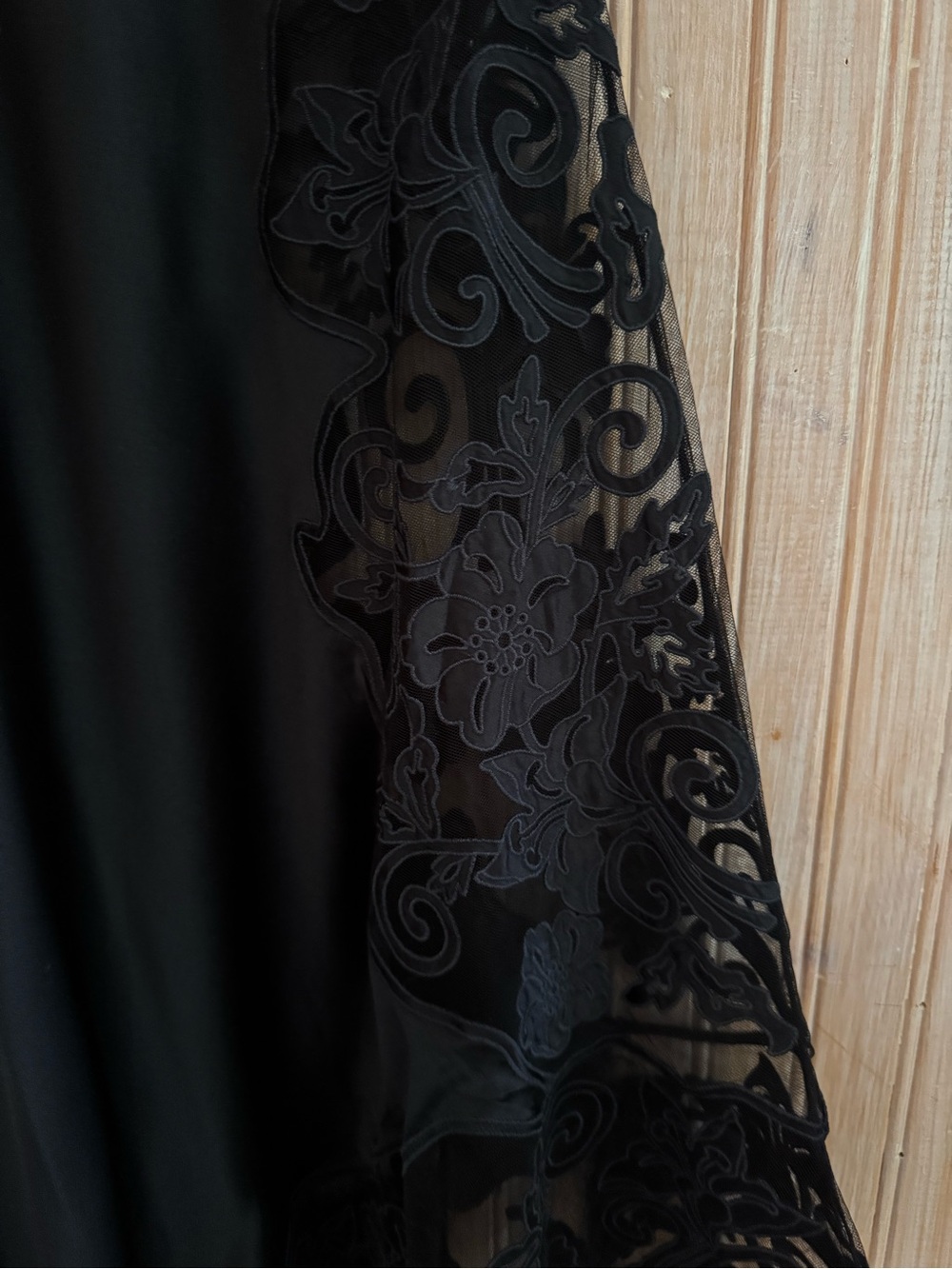 Ulla Johnson Cressida Black Lace-Trim Satin Maxi Skirt - Picture 3 of 5